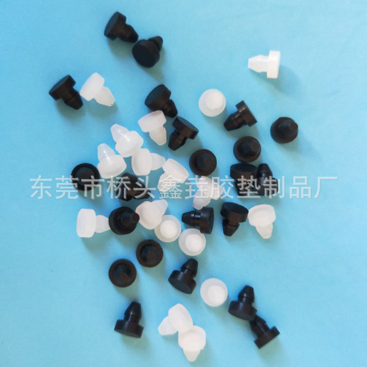 实心硅胶塞子 圆形白色黑色管塞 防尘T型硅胶堵头密封