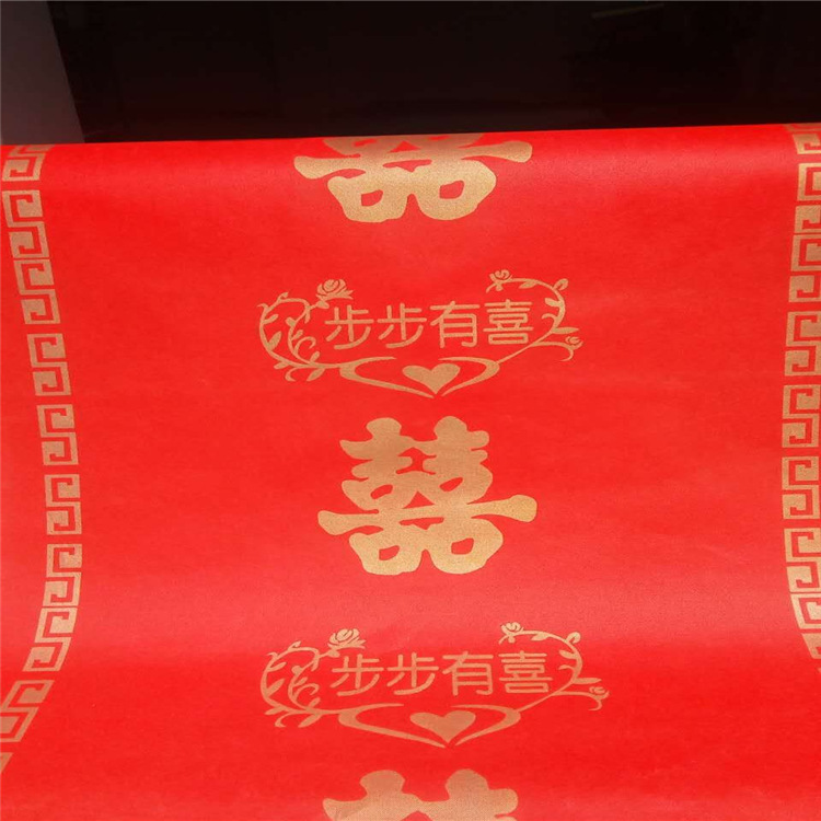 Alfombra de boda desechable no tejida de 10 metros paso a paso con alfombra roja de boda impresa feliz