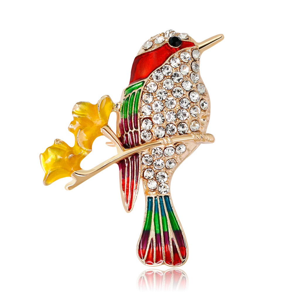 Sexual animal brooch dripping oil series color bird brooch suit…