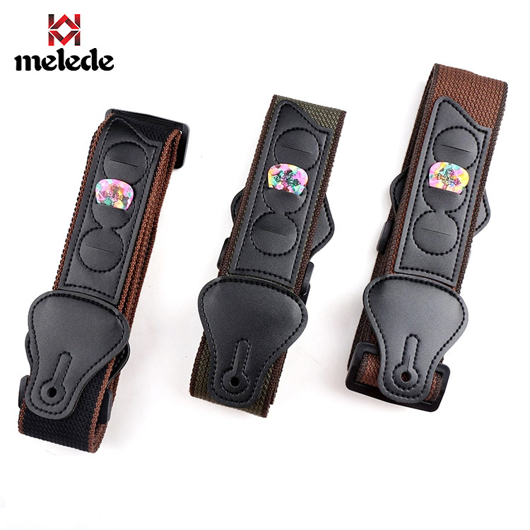 Amazon popular negro puro algodón correa de la guitarra popular Correa universal multi-funcional de tres colores en stock