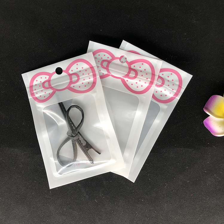 穿戴甲三件套工具包包装袋时尚蝴蝶结夹链袋美甲饰品三边封自封袋