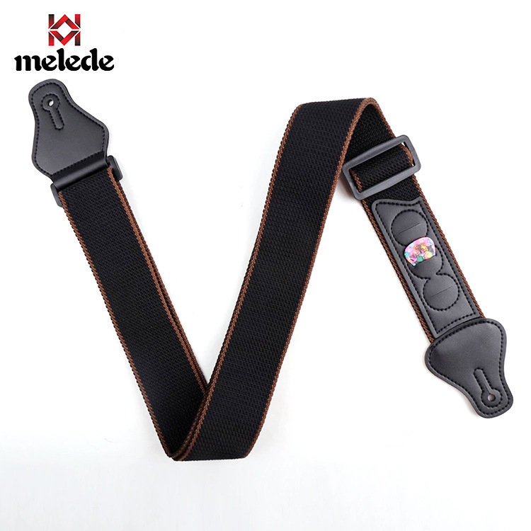 Amazon popular negro puro algodón correa de la guitarra popular Correa universal multi-funcional de tres colores en stock