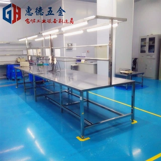 东莞不锈钢工作台定制无尘净化车间防静电作台测试桌双工位多工位