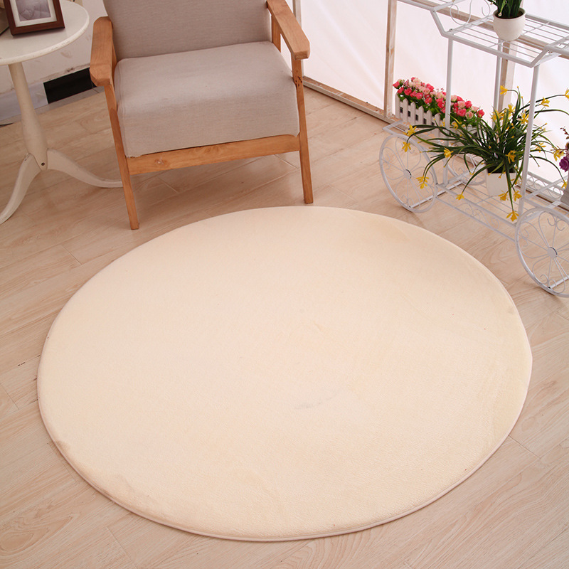 포인트 플라스틱 바닥 베이지 산호 양털 라운드 카펫