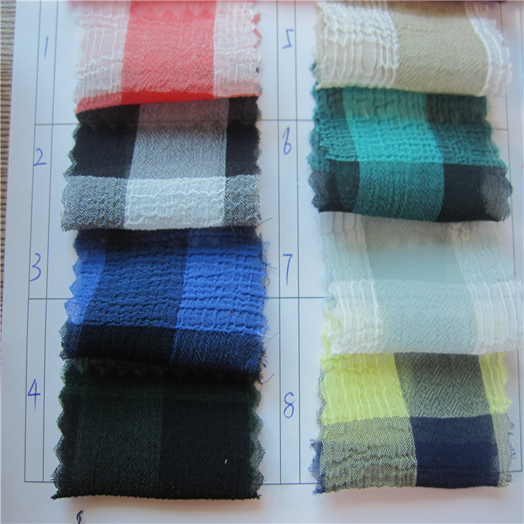 现货雪纺阳光大格子 雪纺皱泡泡格 雪纺朝阳格 春夏女装童装衬衫