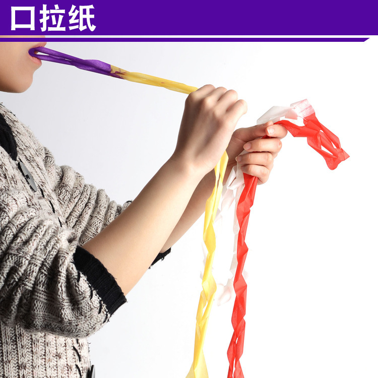 Cylindrical Mouth Pull Paper Mouth Spitting Ribbon 16m Large Bag Spider Silk Ribbon Magic Prop Stage