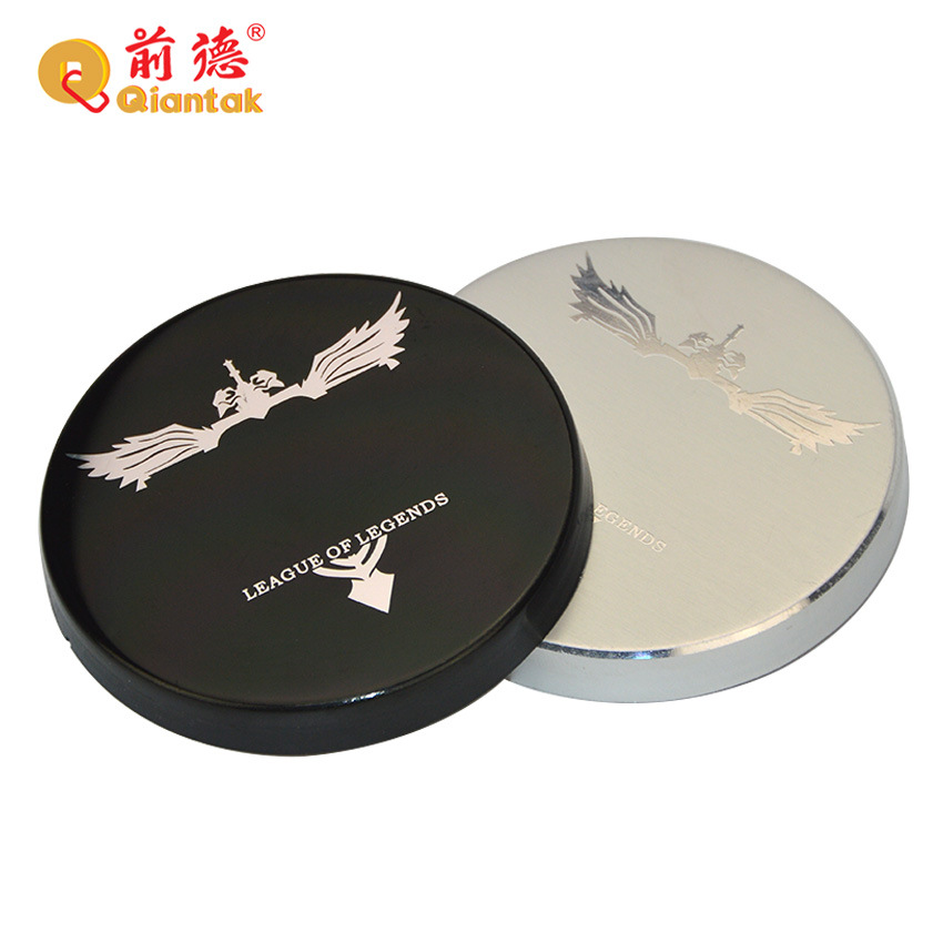 实力厂家供应耳机金属铝盖子 精雕高光二次氧化LOGO镜面铝标牌