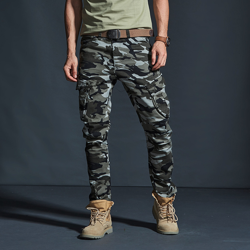 Camouflage Pants Men's Trousers Loose Straight Multi-Pocket Overalls Outdoor Casual Pants Fashionable Military Pants Military Fashion Large Size