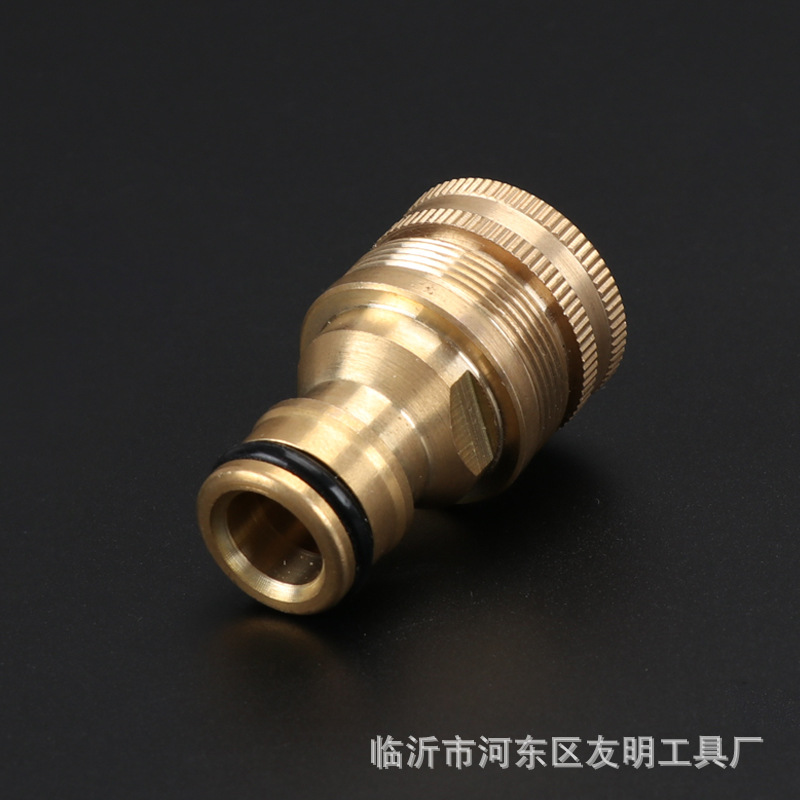 厂家货源黄铜接头水管配件洗车台盆加转换水龙头批发不锈钢