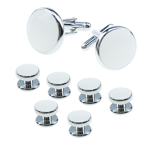 Dali Men's Cufflinks Set, French Shirt Round Oil Shell Cufflinks, 8-Piece Set