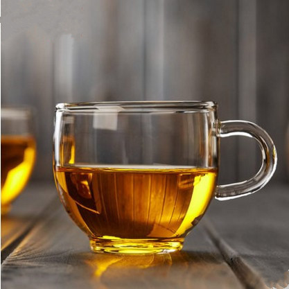 Transparent glass coffee flavored tea