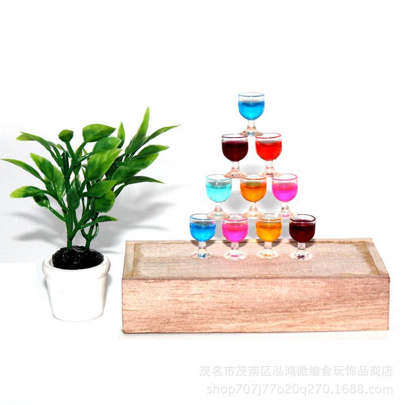 1:12 Doll House Accessories Japanese and Korean Scene Model Miniature Food Play Mini Simulation Cocktail Red Wine