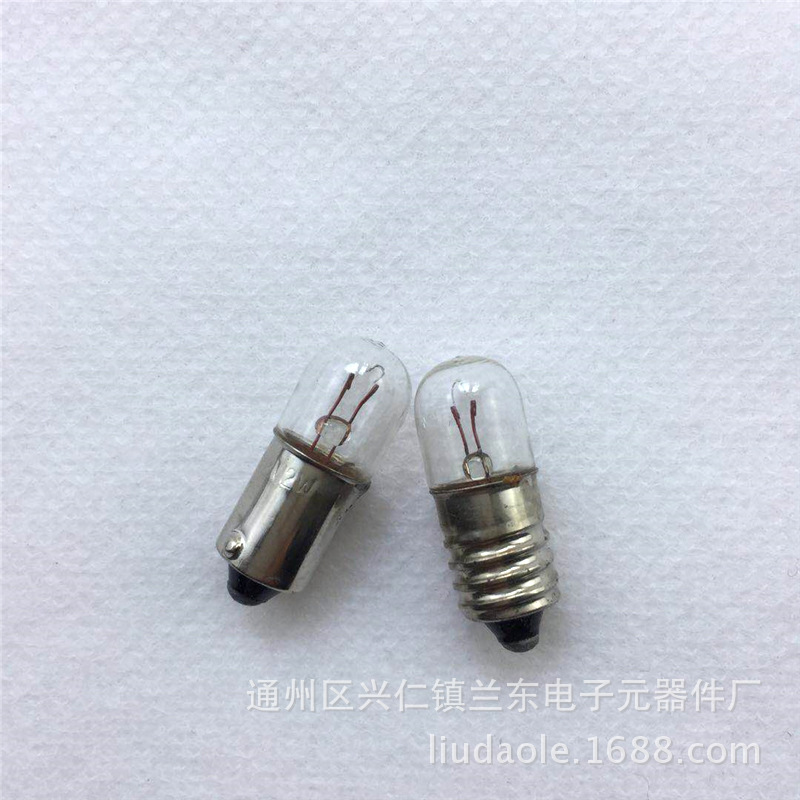 Low-voltage cylindrical light bulbs: 110V, 6.3V, 12V, 18V, 24V, 30V, 36V, 48V, 60V push-button tungsten filament light bulbs.