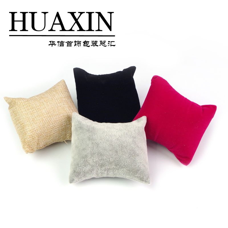 手表单个小枕头手链手镯架麻布玉器手串收纳珠宝首饰展示道具