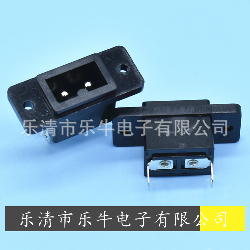 AC电源插座AC-007 B型AC插座实芯针 2孔B字型电源母座 8字插座