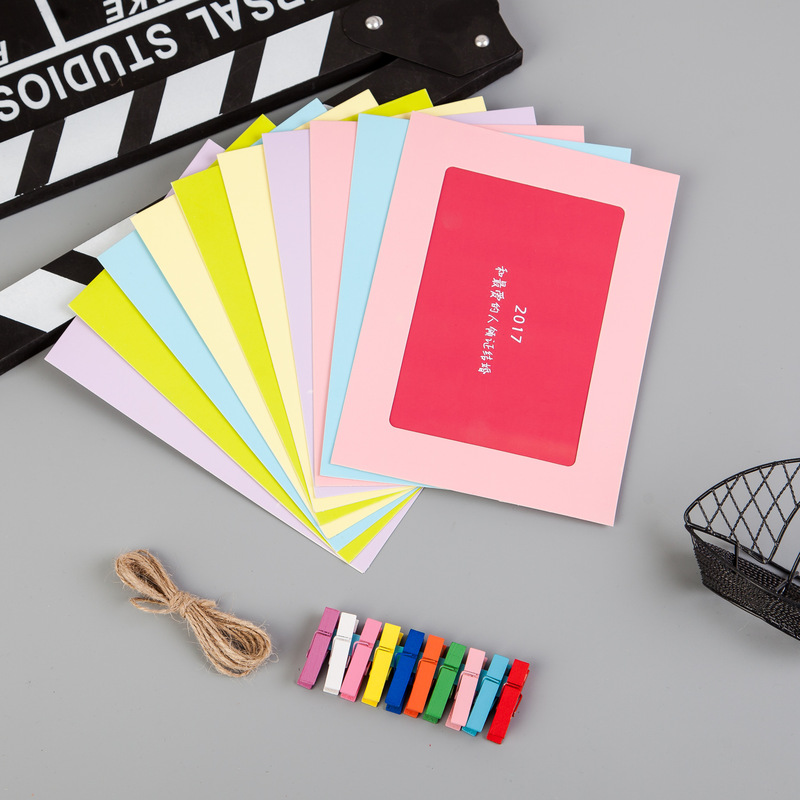 6-inch colorful 10 hanging paper photo frame simple home decoration dormitory classroom photo wall factory wholesale