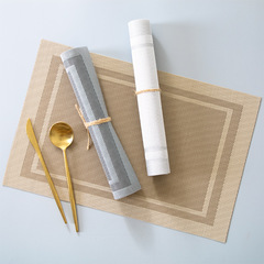 Simple modern Western food mat, thermal insulation, anti-scalding and anti-slip plate mat, home hotel, PVC Nordic style rectangular