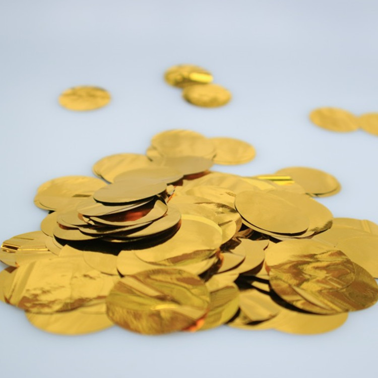 2.5cm 원형 색종이 골드/10g 팩