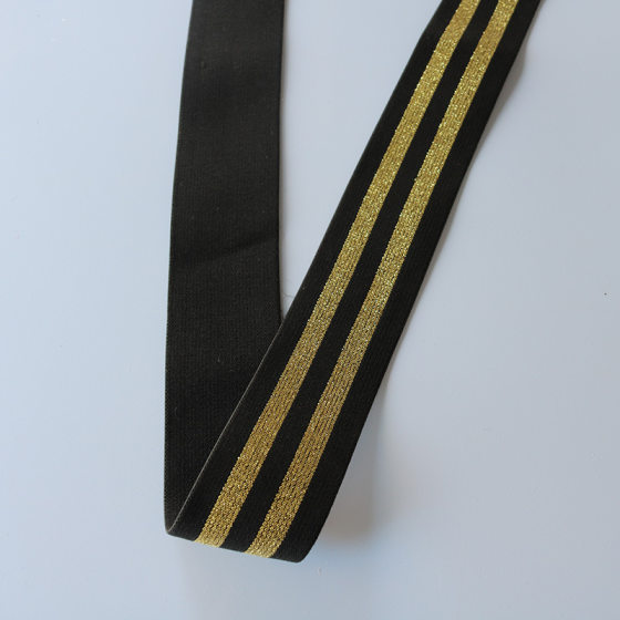 Hot selling recommended gold and silver stripes elastic belt skirt belt rubber accessories