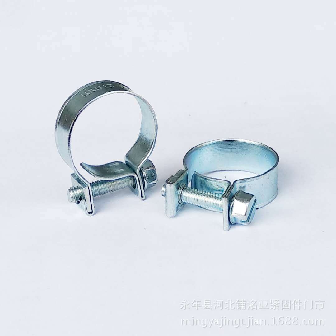 Mingya · Factory Wholesale Carbon Steel Galvanized mini Throat Clamp for Automobile Oil Pipe and Air Duct Throat Iron mini