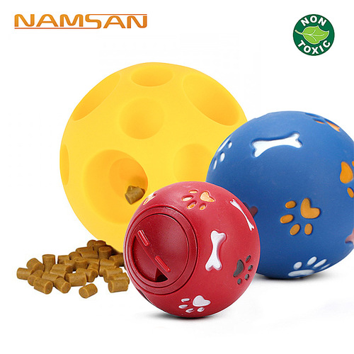 Pet supplies dog bite resistant enamel soft enamel food leaking ball educational toy manufacturer direct sales one piece drop shipping
