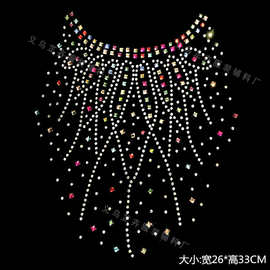 厂家供应烫钻图案加工羊绒衫烫钻烫图领口烫钻义乌烫钻厂制作图案