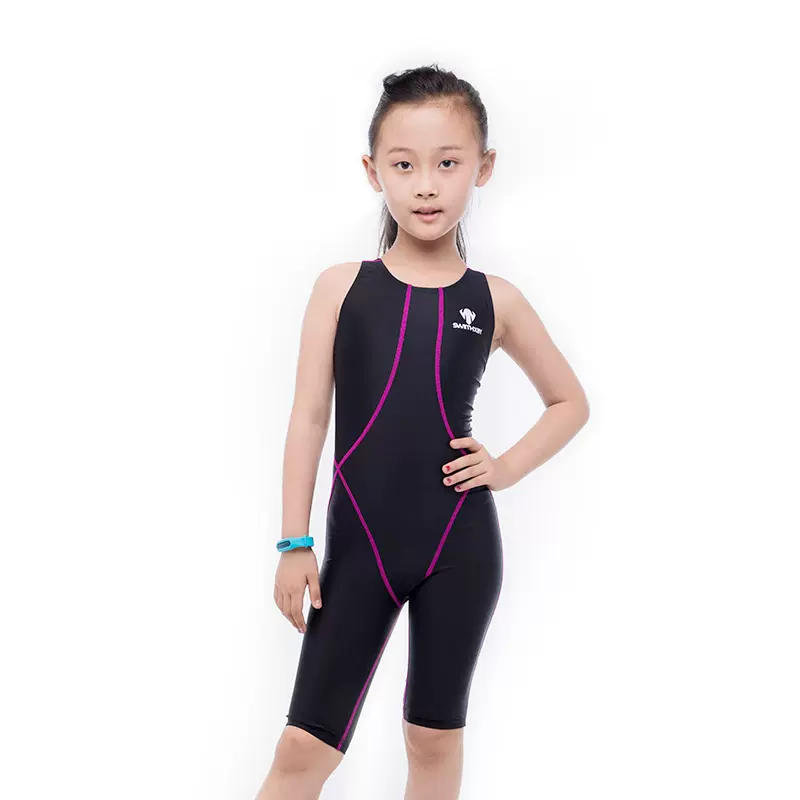 洪星佰雅儿童泳衣连体训练男女童大童速干防水泳装 厂家批发