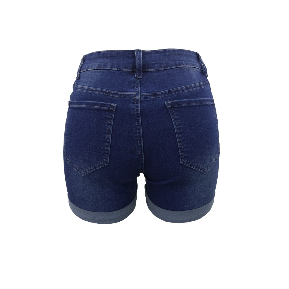Shorts de Mezclilla con Dobladillo Enrollado Estilo Americano Verano 2025, Nuevos en Existencia, Shorts de Mezclilla Lavados para Mujer