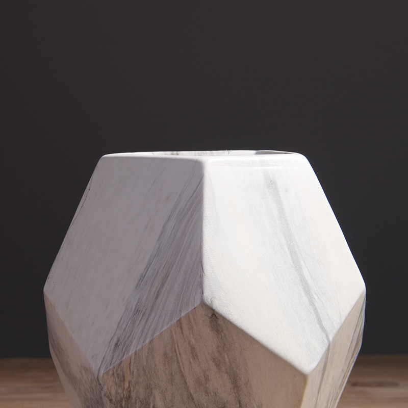 Nórdico marbling cerámica decoración creativa sala de entrada blanco florero nórdico decoración del hogar