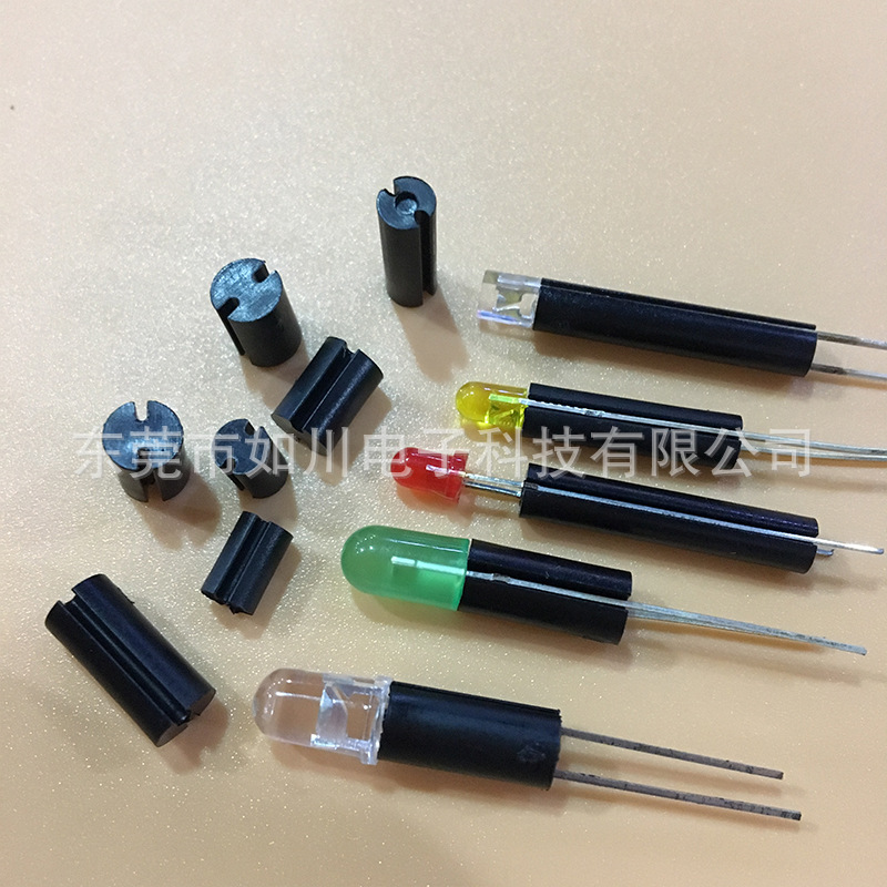 厂家供应5MM黑色双双坑LED间隔柱 LED隔离柱 双孔黑色灯柱规格齐