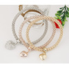 Metal chain heart-shaped, bracelet with pigtail, European style, three colors