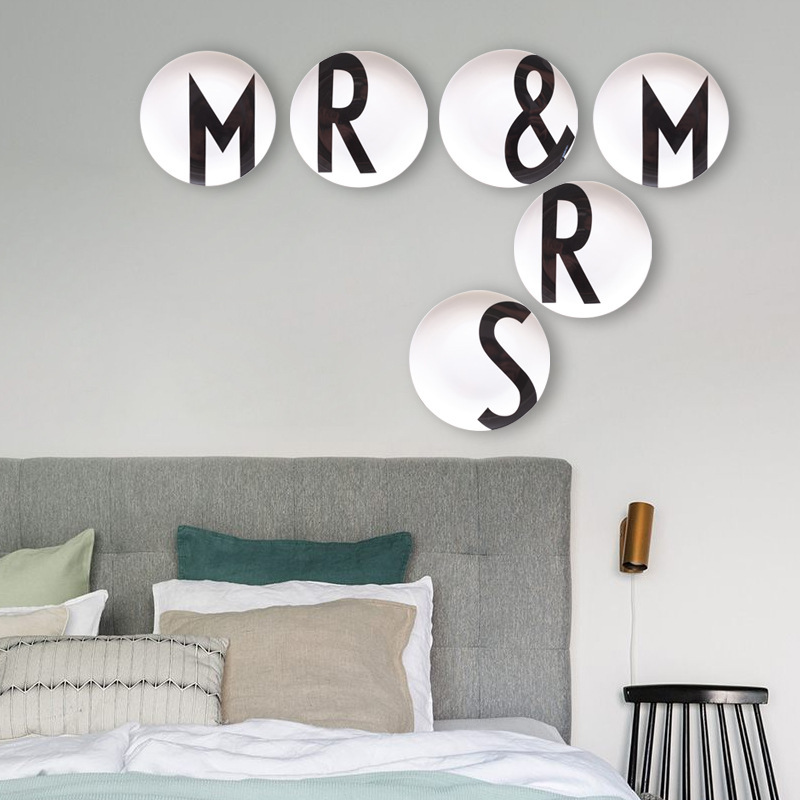 Creativo decoración de la pared sala de estar nórdico moderno cerámica carta Colgante placa de decoración de la pared placa al por mayor