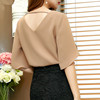 Shiffon summer sexy jacket, suitable for import, Korean style, V-neckline, with short sleeve