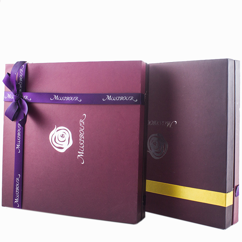 蝴蝶结丝绸带天地盖礼盒空盒电商旗舰店服饰丝巾领带西服包装盒