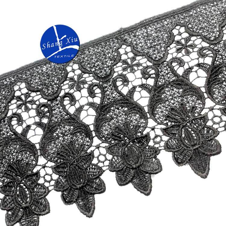 水溶蕾丝花边 涤光丝刺绣条码 DIY花边辅料 立体镂空绣花连条