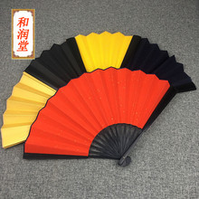 复古宣纸折扇彩色精美舞蹈扇子万年红洒金扇面 书法创作扇子厂家