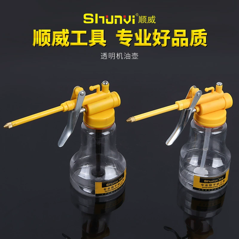 Оптовая продажа от производителя: прозрачная масляная емкость Shunwei, маслосмеситель с медным ниппелем, устойчивый к падениям, с пластиковым шлангом для заправки, оптом.
