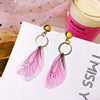 Retro shiffon earrings from pearl, Korean style, wholesale