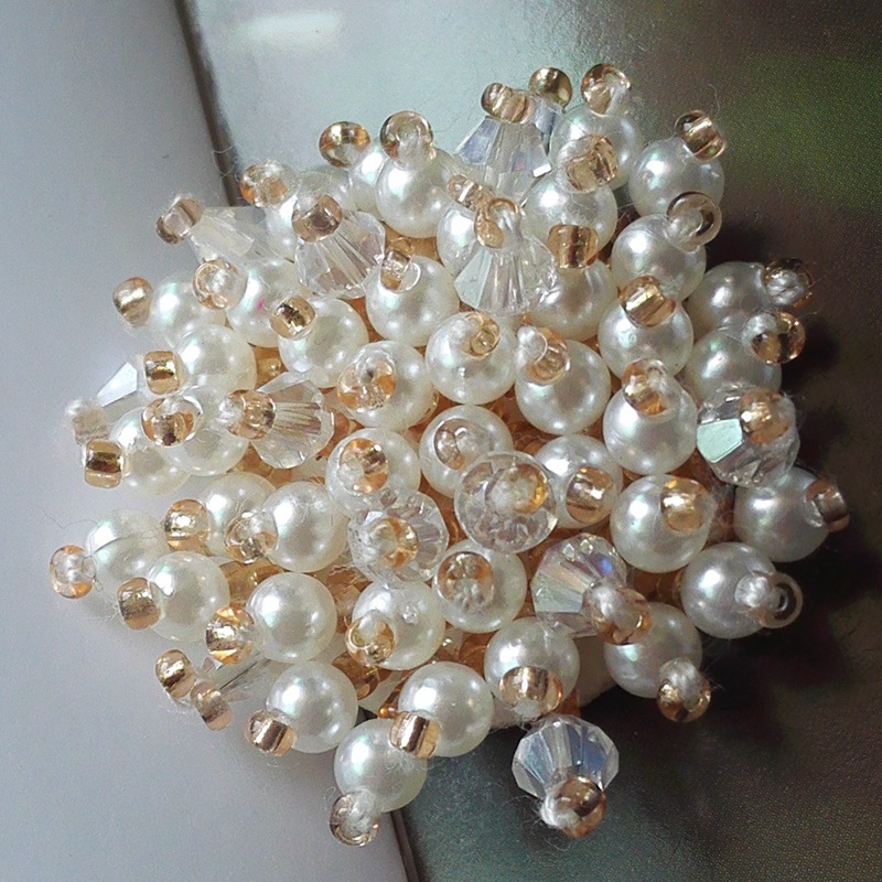 水晶珍珠手工钉珠鞋花花盘胸针DIY发夹发饰配件材料装饰补丁布贴