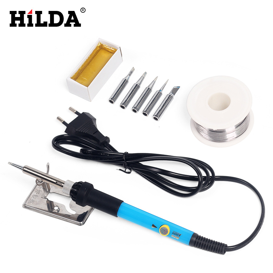 Hilda UE 220V 60W eléctrico de soldadura traje de ajuste de temperatura pistola de soldadura herramienta de retrabajo de soldadura punta de hierro