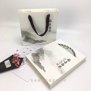 牛皮纸茶叶礼盒定做花茶包装盒普洱茶饼礼盒折叠抽屉茶叶礼盒定制
