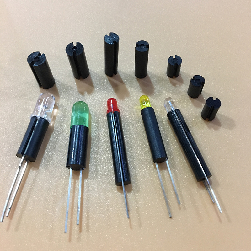 LED套管 LED灯柱 黑色双坑间隔柱脚套塑料间隔柱 尼龙双槽支柱5MM