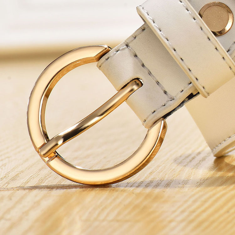 Cinturón de cuero de las mujeres jeans decorativos de estilo coreano con cinturón pequeño negro rojo blanco todo fósforo