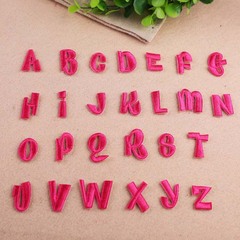 Embroidered patch with 26 pink English alphabet letters for clothing decoration, supplementary material, appliqué patch