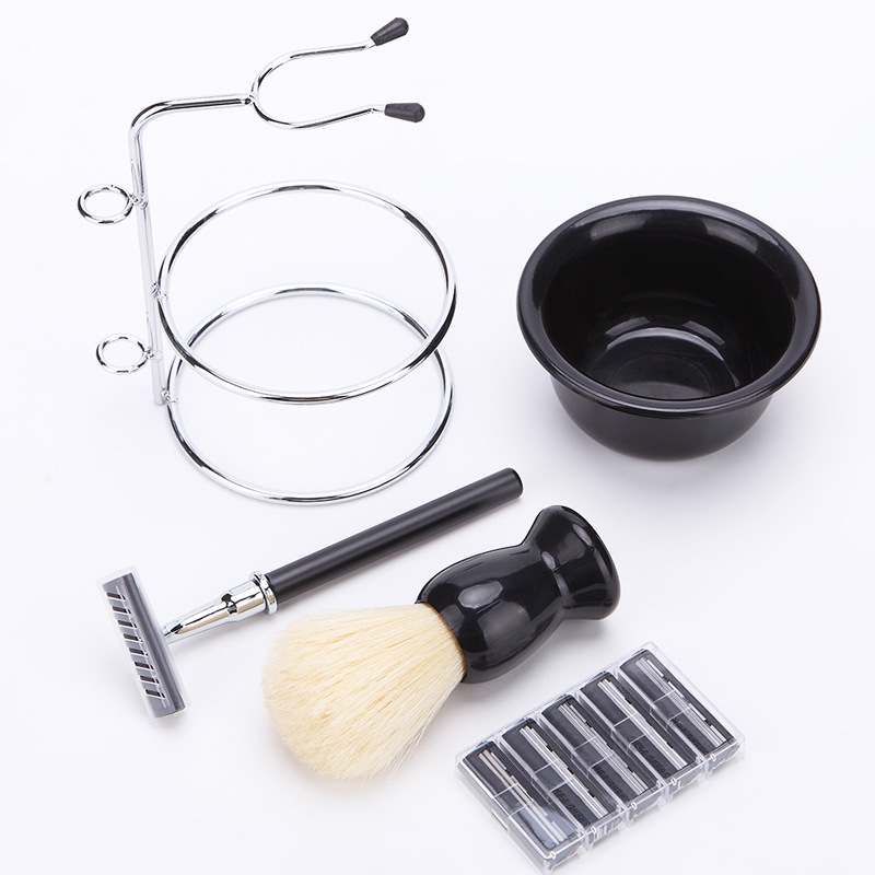 Paisifei men's high-grade razor brush holder double row blade cleansing bowl five-piece set men's special beauty tools