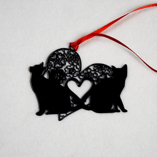 Manufacturer Black Cat Series Stainless Steel Metal Black Paint Bookmark Exquisite Retro Gift Gift Bookmark