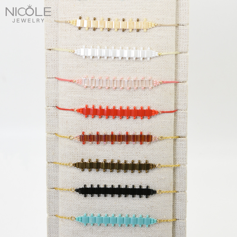 Nuevo lanzamiento de producto: Pulsera DIY de cuentas de arroz para mujer, elegante, sencilla, hecha a mano, accesorios de verano, tejida a mano