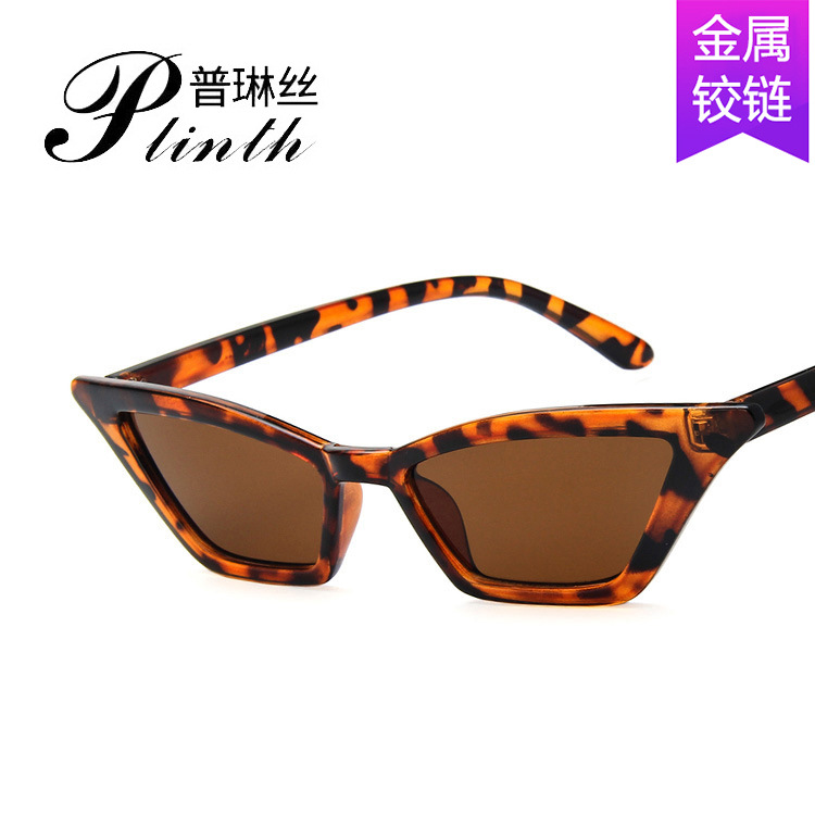 Cross-border European and American trend cat's eye sunglasses fashion ladies small frame sunglasses transparent sunglasses metal hinge