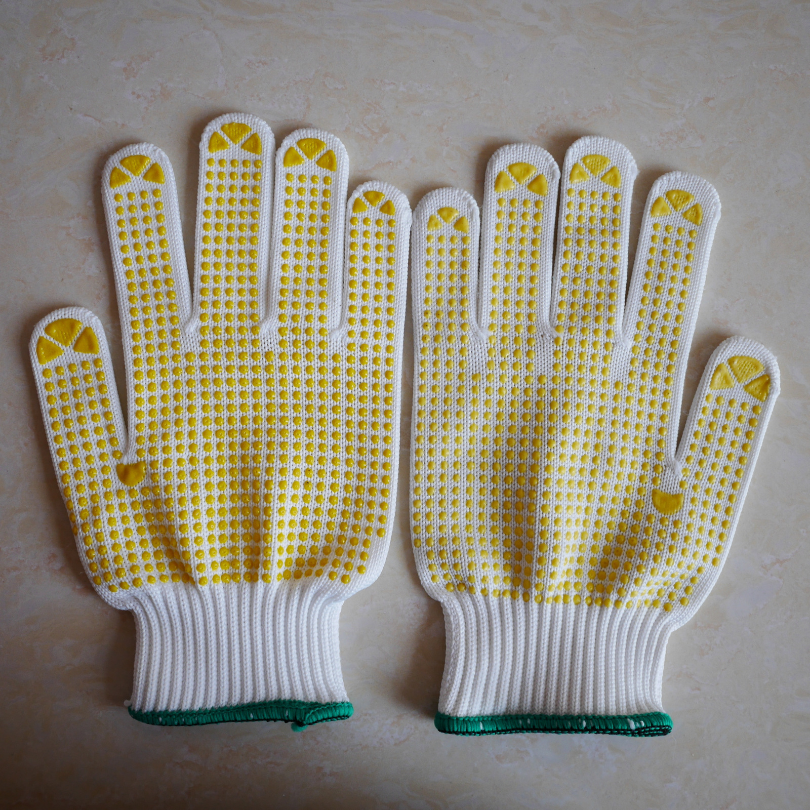 7针10针尼龙PVC点珠劳保手套 PVC点塑劳保手套 防滑不掉胶 出口