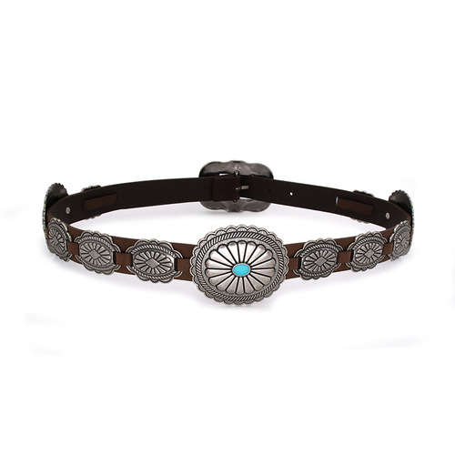 Bohemian Western Cowboy Style American Women's Retro Large Accessory Wide Belt with Engraved Fashion Women's Belt